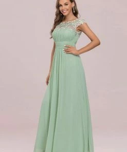 Ever-Pretty US Classic Maxi Long Lace Cap Sleeve Bridesmaid Dress