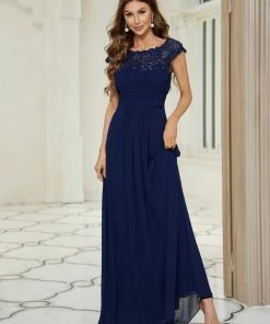 Ever-Pretty US Maxi Lace Cap Sleeve Long Formal Evening Dress