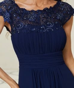 Ever-Pretty US Maxi Lace Cap Sleeve Long Formal Evening Dress