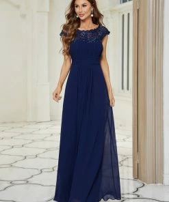 Ever-Pretty US Maxi Lace Cap Sleeve Long Formal Evening Dress