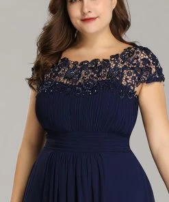 Ever-Pretty US Maxi Lace Cap Sleeve Long Formal Evening Dress