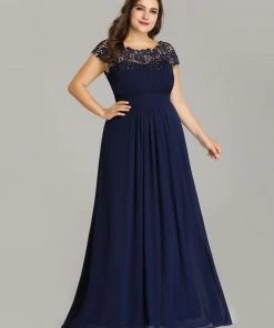 Ever-Pretty US Maxi Lace Cap Sleeve Long Formal Evening Dress