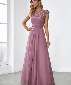 Ever-Pretty US Maxi Lace Cap Sleeve Long Formal Evening Dress