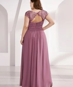 Ever-Pretty US Maxi Lace Cap Sleeve Long Formal Evening Dress