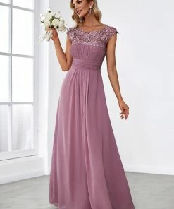 Ever-Pretty US Maxi Lace Cap Sleeve Long Formal Evening Dress