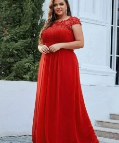 Ever-Pretty US Prom Dresses Plus Size Elegant Maxi Long Lace Cap Sleeve Bridesmaid Dress 130 Ever-Pretty US Prom Dresses Plus Size Elegant Maxi Long Lace Cap Sleeve Bridesmaid Dress