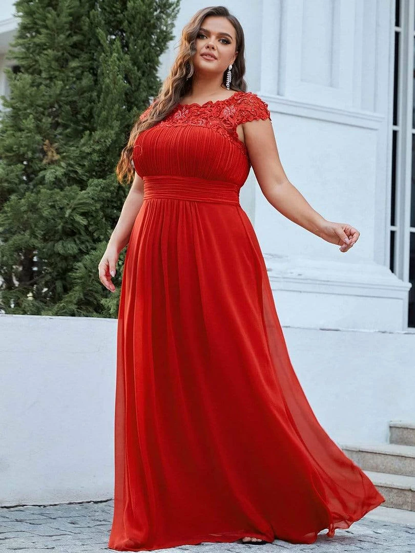 Ever-Pretty US Prom Dresses Plus Size Elegant Maxi Long Lace Cap Sleeve Bridesmaid Dress 50 Ever-Pretty US Prom Dresses Plus Size Elegant Maxi Long Lace Cap Sleeve Bridesmaid Dress