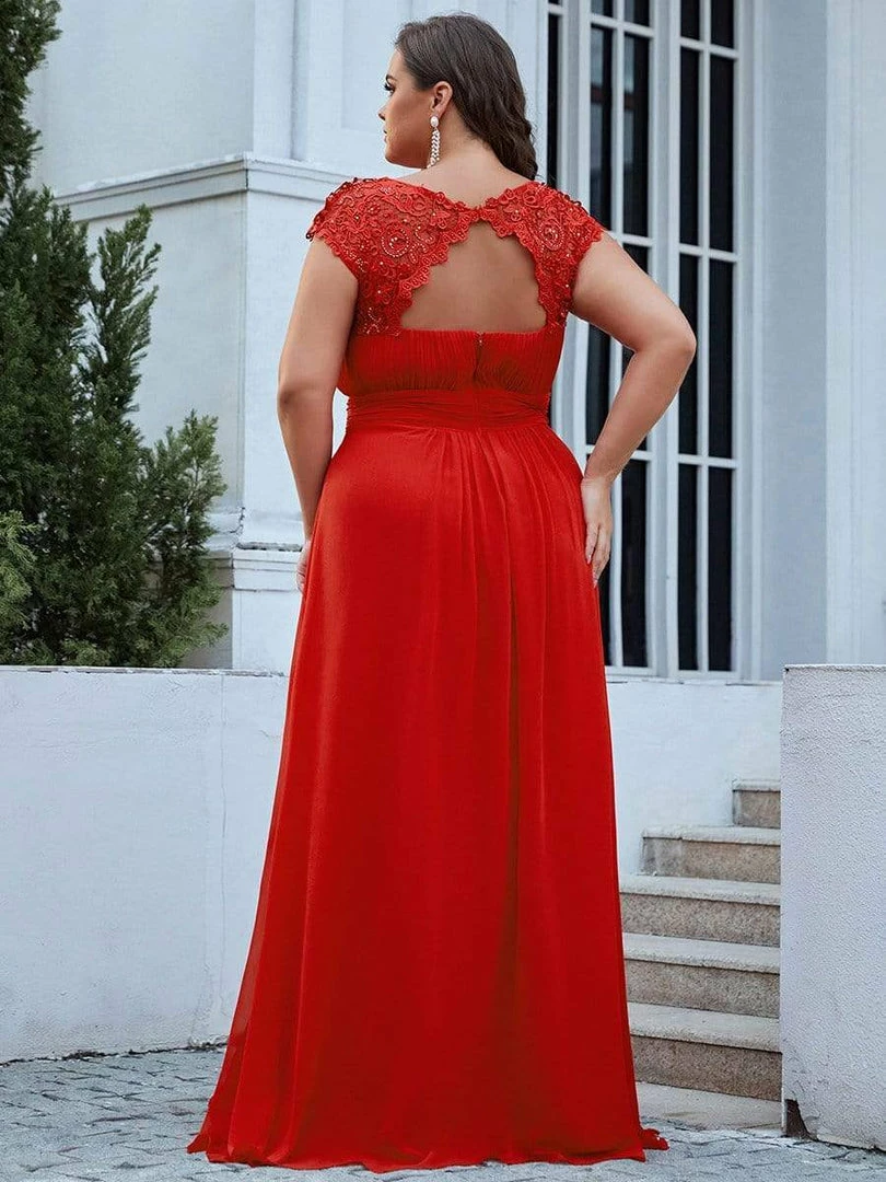 Ever-Pretty US Prom Dresses Plus Size Elegant Maxi Long Lace Cap Sleeve Bridesmaid Dress 52 Ever-Pretty US Prom Dresses Plus Size Elegant Maxi Long Lace Cap Sleeve Bridesmaid Dress