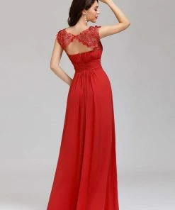 Ever-Pretty US Classic Maxi Long Lace Cap Sleeve Bridesmaid Dress