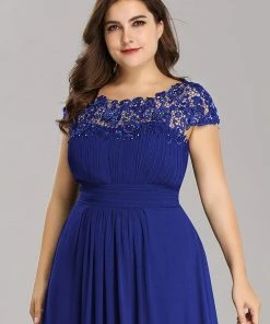 Ever-Pretty US Prom Dresses Plus Size Elegant Maxi Long Lace Cap Sleeve Bridesmaid Dress 147 Ever-Pretty US Prom Dresses Plus Size Elegant Maxi Long Lace Cap Sleeve Bridesmaid Dress