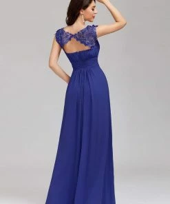 Ever-Pretty US Classic Maxi Long Lace Cap Sleeve Bridesmaid Dress