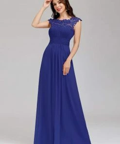 Ever-Pretty US Classic Maxi Long Lace Cap Sleeve Bridesmaid Dress