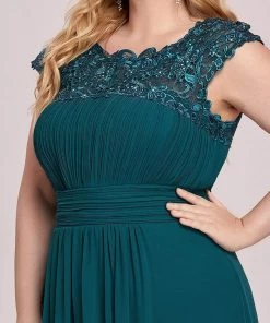 Ever-Pretty US Prom Dresses Plus Size Elegant Maxi Long Lace Cap Sleeve Bridesmaid Dress 152 Ever-Pretty US Prom Dresses Plus Size Elegant Maxi Long Lace Cap Sleeve Bridesmaid Dress