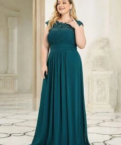 Ever-Pretty US Prom Dresses Plus Size Elegant Maxi Long Lace Cap Sleeve Bridesmaid Dress 154 Ever-Pretty US Prom Dresses Plus Size Elegant Maxi Long Lace Cap Sleeve Bridesmaid Dress