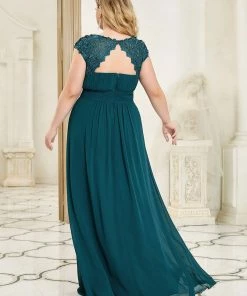 Ever-Pretty US Classic Maxi Long Lace Cap Sleeve Bridesmaid Dress