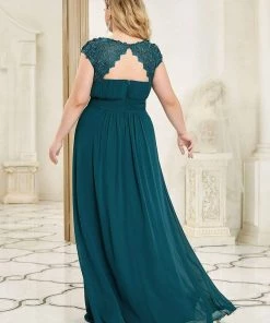 Ever-Pretty US Prom Dresses Plus Size Elegant Maxi Long Lace Cap Sleeve Bridesmaid Dress 151 Ever-Pretty US Prom Dresses Plus Size Elegant Maxi Long Lace Cap Sleeve Bridesmaid Dress