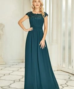 Ever-Pretty US Maxi Lace Cap Sleeve Long Formal Evening Dress