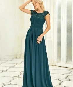 Ever-Pretty US Maxi Lace Cap Sleeve Long Formal Evening Dress