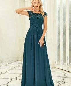 Ever-Pretty US Maxi Lace Cap Sleeve Long Formal Evening Dress