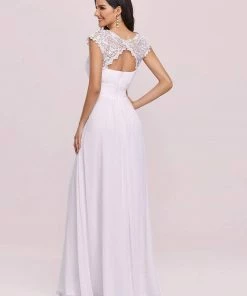 Ever-Pretty US Classic Maxi Long Lace Cap Sleeve Bridesmaid Dress