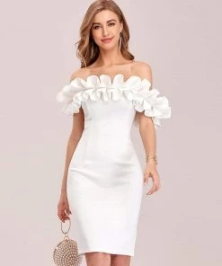 Ever-Pretty US Women's Sexy Off Shoulder Bodycon Party Dress With Ruffles SHOP BY OCCASION