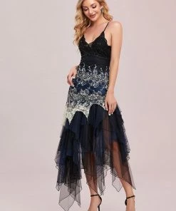 Ever-Pretty US Women's V Neck Multi Color Asymmetrical Hems Prom Dress SHOP BY OCCASION