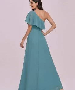Ever-Pretty US SHOP BY OCCASION Elegant One Shoulder Beaded Long Chiffon Bridesmaid Dress
