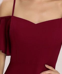 Ever-Pretty US Chiffon Off-The-Shoulder Side Slit Bridesmaid Dress With Sleeves Evening Dresses & Gowns