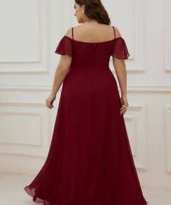 Ever-Pretty US SHOP BY OCCASION Plus Size Cold Shoulder Formal Bridesmaid Dress With Side Slit