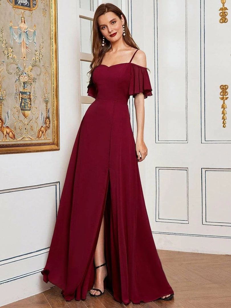 Ever-Pretty US Stylish Cold Shoulder Flare Sleeves Flowy Bridesmaid Dress SHOP BY OCCASION 1 Ever-Pretty US Stylish Cold Shoulder Flare Sleeves Flowy Bridesmaid Dress SHOP BY OCCASION
