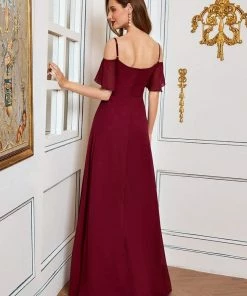 Ever-Pretty US Stylish Cold Shoulder Flare Sleeves Flowy Bridesmaid Dress SHOP BY OCCASION