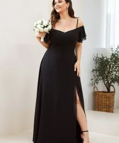Ever-Pretty US SHOP BY OCCASION Flowy Cold Shoulder Flare Sleeves Bridesmaid Dress With Side Split 46 Ever-Pretty US SHOP BY OCCASION Flowy Cold Shoulder Flare Sleeves Bridesmaid Dress With Side Split
