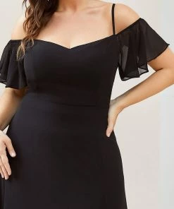 Ever-Pretty US SHOP BY OCCASION Flowy Cold Shoulder Flare Sleeves Bridesmaid Dress With Side Split 45 Ever-Pretty US SHOP BY OCCASION Flowy Cold Shoulder Flare Sleeves Bridesmaid Dress With Side Split