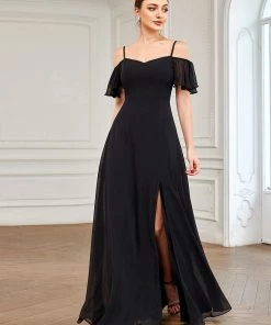 Ever-Pretty US SHOP BY OCCASION Flowy Cold Shoulder Flare Sleeves Bridesmaid Dress With Side Split 41 Ever-Pretty US SHOP BY OCCASION Flowy Cold Shoulder Flare Sleeves Bridesmaid Dress With Side Split