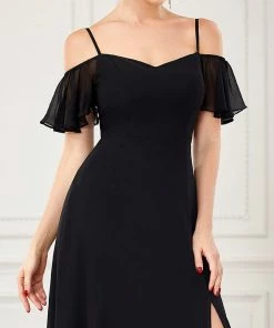 Ever-Pretty US SHOP BY OCCASION Flowy Cold Shoulder Flare Sleeves Bridesmaid Dress With Side Split 40 Ever-Pretty US SHOP BY OCCASION Flowy Cold Shoulder Flare Sleeves Bridesmaid Dress With Side Split