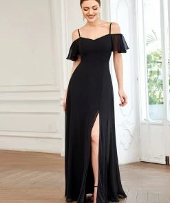 Ever-Pretty US SHOP BY OCCASION Flowy Cold Shoulder Flare Sleeves Bridesmaid Dress With Side Split 38 Ever-Pretty US SHOP BY OCCASION Flowy Cold Shoulder Flare Sleeves Bridesmaid Dress With Side Split