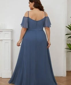 Ever-Pretty US SHOP BY OCCASION Plus Size Cold Shoulder Formal Bridesmaid Dress With Side Slit
