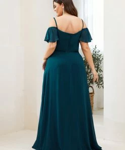 Ever-Pretty US SHOP BY OCCASION Flowy Cold Shoulder Flare Sleeves Bridesmaid Dress With Side Split 34 Ever-Pretty US SHOP BY OCCASION Flowy Cold Shoulder Flare Sleeves Bridesmaid Dress With Side Split