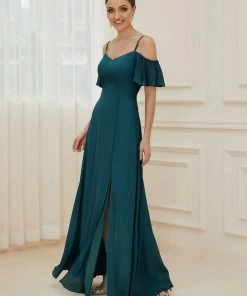 Ever-Pretty US SHOP BY OCCASION Flowy Cold Shoulder Flare Sleeves Bridesmaid Dress With Side Split 31 Ever-Pretty US SHOP BY OCCASION Flowy Cold Shoulder Flare Sleeves Bridesmaid Dress With Side Split