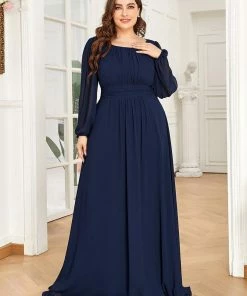 Ever-Pretty US See-Througth Puff Sleeve Chiffon Plus Size Bridesmaid Dress SHOP BY STYLE