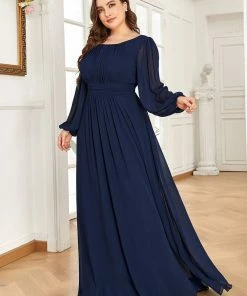 Ever-Pretty US See-Througth Puff Sleeve Chiffon Plus Size Bridesmaid Dress SHOP BY STYLE