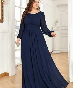 Ever-Pretty US See-Througth Puff Sleeve Chiffon Plus Size Bridesmaid Dress SHOP BY STYLE