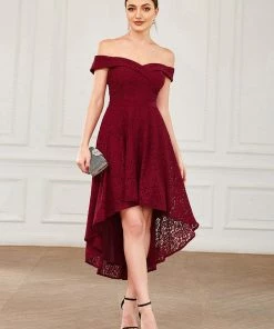 Ever-Pretty US Off Shoulder Sweetheart High-Low Bridesmaid Dress Summer Dresses 2022