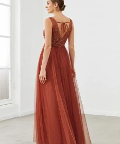 Ever-Pretty US V-Neck Sleeveless A-Line Tulle Bridesmaid Dress Summer Dresses 2022
