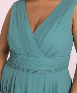 Ever-Pretty US Evening Dresses & Gowns Chiffon Double V-Neck A Line Bridesmaid Dress With Asymmetrical Hem