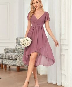 Ever-Pretty US Flutter Sleeve Plunging V-Neck Sheer Bridesmaid Dress 18 Ever-Pretty US Flutter Sleeve Plunging V-Neck Sheer Bridesmaid Dress
