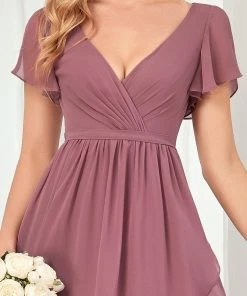 Ever-Pretty US Flutter Sleeve Plunging V-Neck Sheer Bridesmaid Dress 17 Ever-Pretty US Flutter Sleeve Plunging V-Neck Sheer Bridesmaid Dress