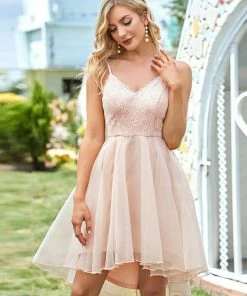 Ever-Pretty US Summer Dresses 2022 Flattering Spaghetti Straps Fabric Popular Color Bridesmaid Dress