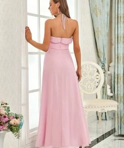 Ever-Pretty US Ruffled Halter A-Line Bridesmaid Dress Summer Dresses 2022