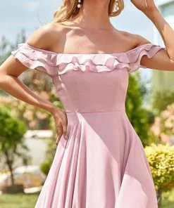 Ever-Pretty US Ruffled Off-Shoulder Above The Knee Bridesmaid Dress